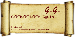 Göbölös Gyula névjegykártya